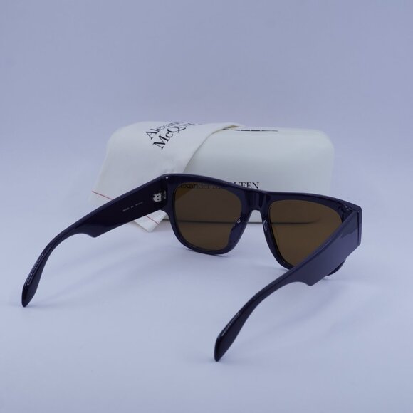 Alexander McQueen AM0328S 004 Sunglasses Blue Square Frame, Brown Lenses - Picture 11 of 11